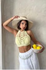 Topshow Sarı Dantel Toptan Büstiyer