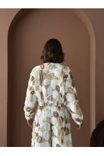 Veste zippée à motifs Topshow Wholesale – Style chic et moderne – Marron | F1975