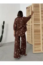 Chemise brodée - Marron Dsn2 | Topshow | F1899