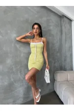 Topshow Pistachio Green Pitikare Strap Wholesale Dress