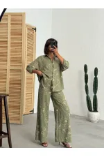 Pantalon brodé - Kaki Dsn2 | Topshow | F1900