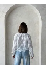 Nakışlı Gömlek - Krem | Topshow | F1932