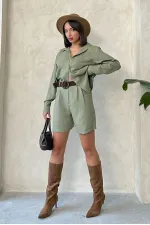 Topshow Haki Kemerli Toptan Şort