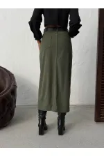 Jupe en velours côtelé Topshow en gros - Kaki | F2033