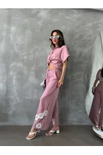 Topshow Pudra Bağcıklı Toptan Pantolon