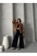 Gilet à franges pailletées en gros - Marron | TOPSHOW | F1837