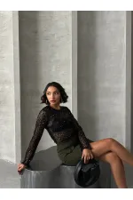 Diz Üstü Toptan Etek - Haki | TOPSHOW | F1283