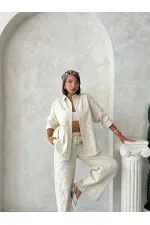 Embroidered Shirt - Stone | Topshow | F1951