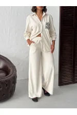 Topshow - Toptan Fitilli Kadife Pantolon - Krem