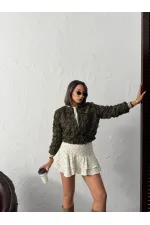 Topshow - Vente en gros de manteaux zippés Rose Süzüneli - Kaki