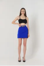 Jupe au-dessus du genou avec chaînette de taille en gros - Saks | TOPSHOW