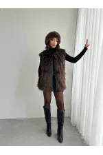 Faux Fur Women's Wholesale Vest – Soft Texture – BLACK