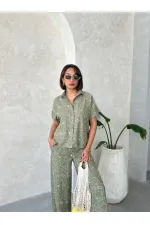 Nakışlı Toptan Gömlek - Açık Haki | Topshow