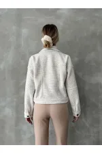 Manteau à boutons en gros - Crème | TOPSHOW | F1547