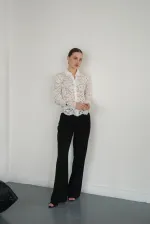 Wholesale Embroidered Lace Shirts - Cream | F2081 - Topshow