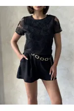 Beaded Wholesale Blouse - Black | Topshow