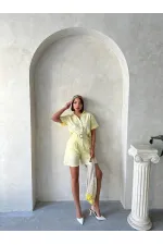 Nakışlı Vual Gömlek - Sarı Topshow