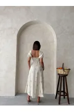 Embroidered Linen Wholesale Dress - Pistachio Green | Topshow