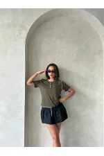 Topshow Haki Çoban Dikişli Toptan Tişört