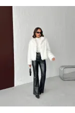 Topshow - Toptan Suni Kürk Kadın Mont- Krem