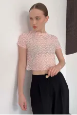 D 3007 GÜPÜR T SHIRT - PEMBE