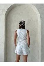 Dantel Şort - Krem | Topshow