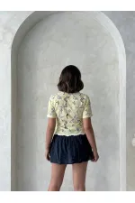 Dantel Gömlek - Sarı | Topshow