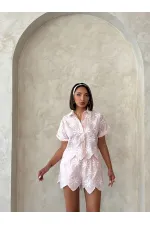 Shorts brodés en gros - Rose | Topshow