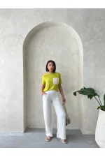 Pocket Detailed T-Shirt - Pistachio Green Topshow