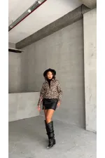 Manteau en cachemire en gros - Léopard pierre | TOPSHOW | F1826