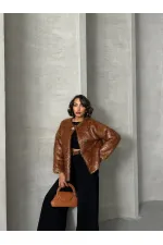 Gilet à franges pailletées en gros - Marron | TOPSHOW | F1837