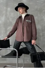 Chemise en daim marron (vente en gros) | TOPSHOW | F1517