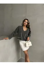 Blouse en maille Shepherd's Stitched Knitwear en gros - Kaki | TOPSHOW | F1652