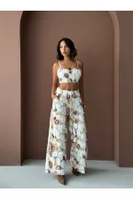 Topshow Toptan Desenli Büstiyer – Yazlık Ve Trend Parça - Kahve | F1976