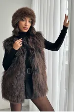 Faux Fur Women's Wholesale Vest – Soft Texture – BLACK