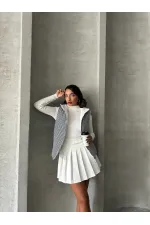 Gilet gonflable en fibre à motif Pitikale - Noir | TOPSHOW | F1740