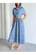 Embroidered Skirt - Dark Blue | Topshow | F1901