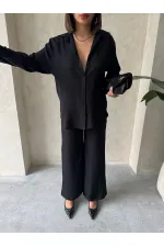 Topshow Siyah Keten Toptan Pantolon