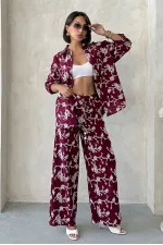 Süzüne Embroidered Trousers - Claret Red | Topshow | F1927