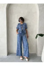 Nakışlı Toptan Pantolon - Koyu Mavi | Topshow | F1900