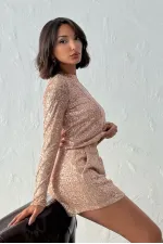 Short à paillettes scintillantes Topshow - CUIVRE