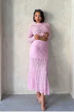 Dantel Etek - Pembe | Topshow | F1887