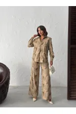 Topshow Embroidered Linen Wholesale Shirts - Coffee | F2009