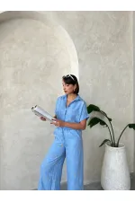 Nakışlı Toptan Gömlek - Açık Mavi | Topshow