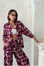 Chemise brodée - Rouge bordeaux | Topshow | F1951