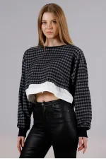 Blouse courte en gros - Bleu marine | TOPSHOW | F1544