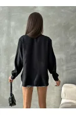 Pocket Detailed Linen Wholesale Shirt - Black | TOPSHOW | F1661