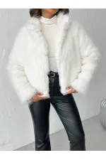 Topshow - Toptan Suni Kürk Kadın Mont- Krem