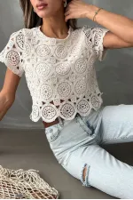 Topshow Ham Güpür Abiye Toptan Bluz