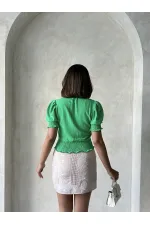 Topshow Zümrüt Çep Nakışlı Toptan Gömlek